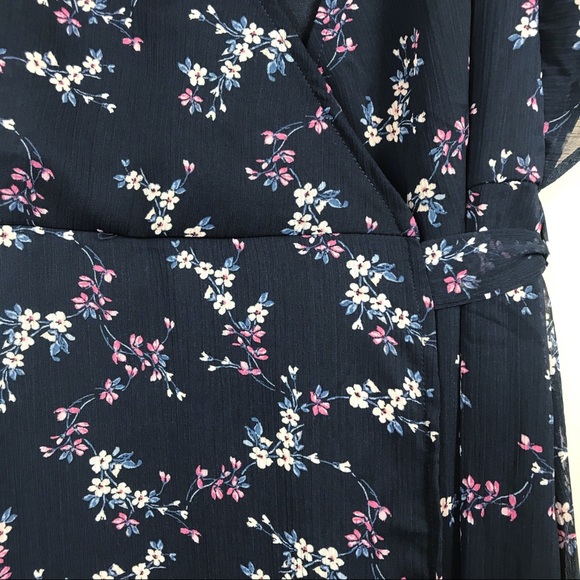 NWT Drew Navy Floral Maxi Wrap Dress w/Ruffles - S - Picture 6 of 6